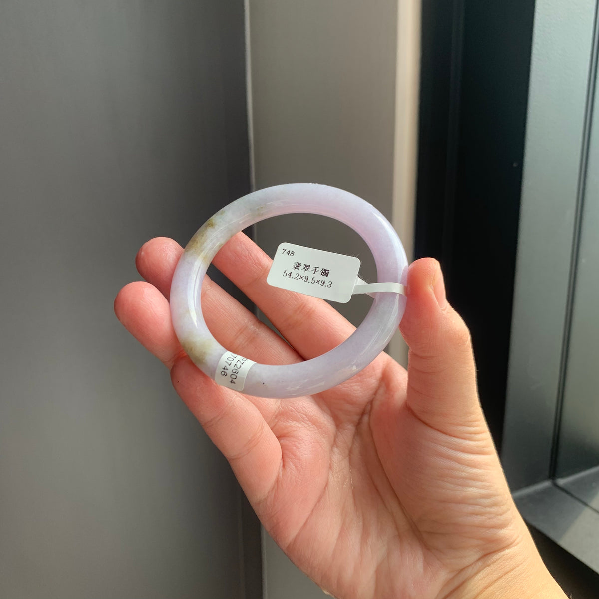 紫罗兰天然翡翠胖圆条手镯