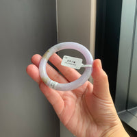 紫罗兰天然翡翠胖圆条手镯