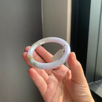 紫罗兰天然翡翠胖圆条手镯
