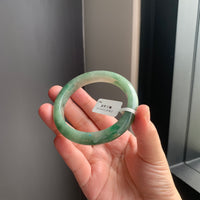满色油青天然翡翠正圈手镯
