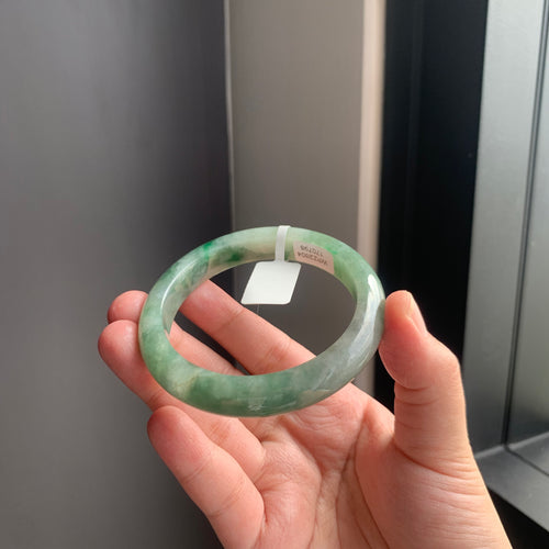 满色油青天然翡翠正圈手镯